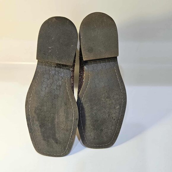 Shyanne Sparkle Plenty Square Toe Girls 4D Rose Gold Glitter Boot Mid Calf - Picture 9 of 13